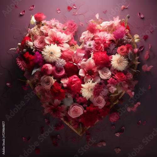 Wallpaper Mural heart-shaped floral arrangement in a studio Torontodigital.ca