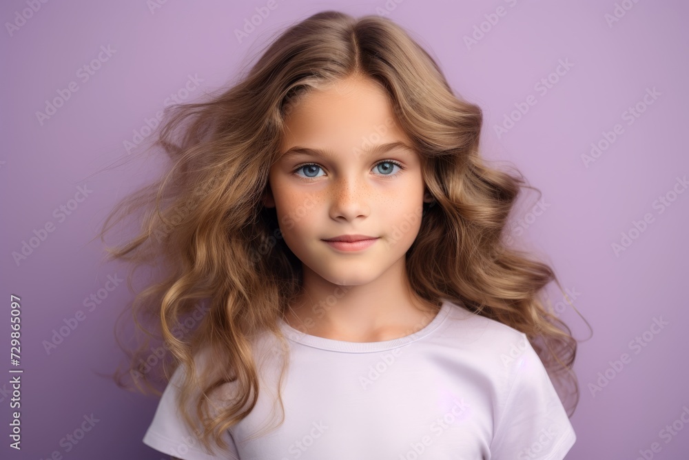 Portrait of a beautiful little girl with long wavy hair. Portrait of a beautiful little girl with long wavy hair.