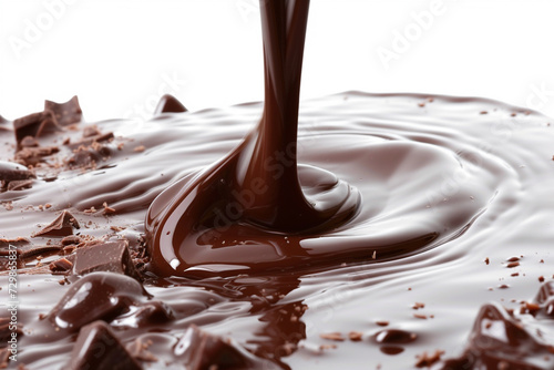 A Splash Of Chocolate Is Being Poured Into A Bowl