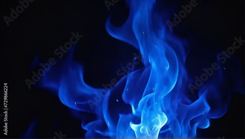 burning blue fire texture on dark background