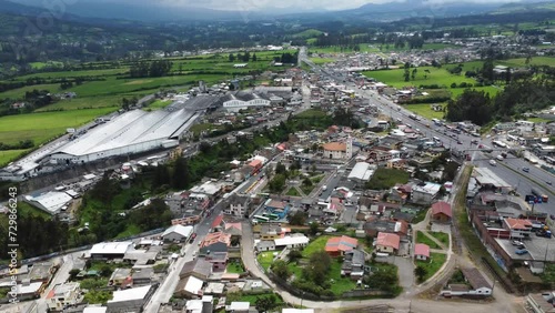aerial view of tambillo parish, mejía canton, province of pichincha, ecuador photo