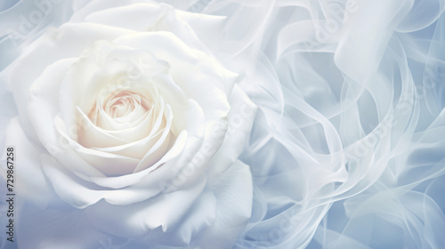 White delicate rose flower