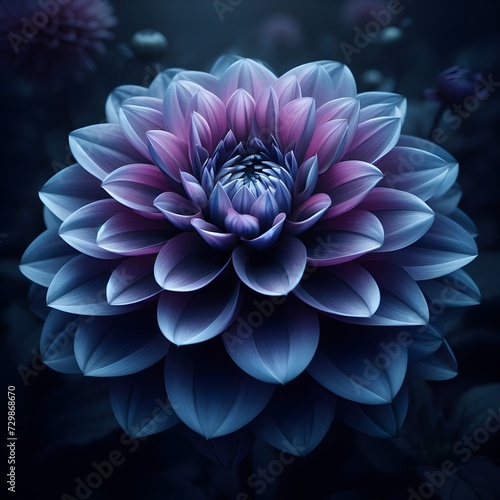 Close-Up View of a Vibrant Purple Dahlia Flower Bloom in Full Detail