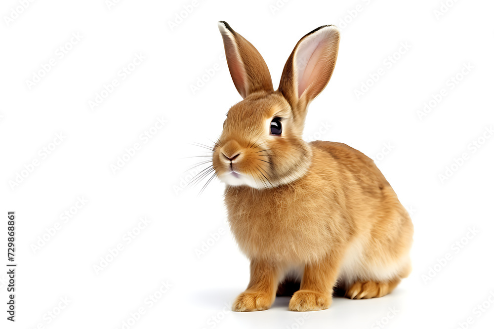 easter bunny On a cute, fluffy white background. Animal symbols of Easter