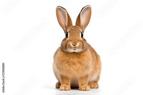 easter bunny On a cute  fluffy white background. Animal symbols of Easter