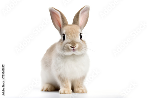 easter bunny On a cute  fluffy white background. Animal symbols of Easter