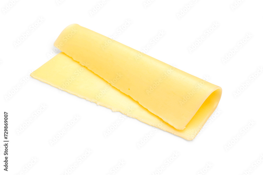Tasty cheese slice on white background Tasty cheese slice on white background