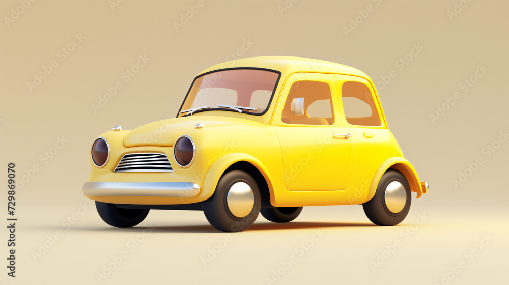 Yellow car retro vintage