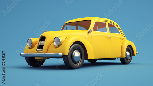 Yellow car retro vintage © Jafger