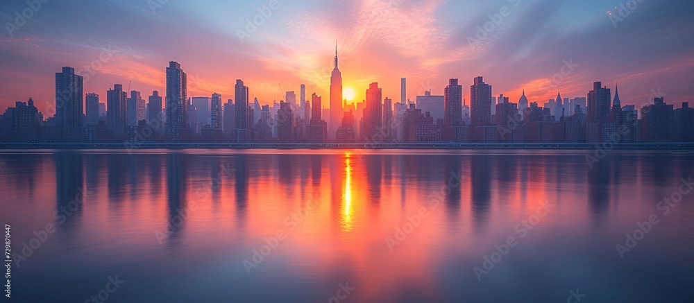 Sunset Skyline A Glimpse of the City's Beauty Generative AI
