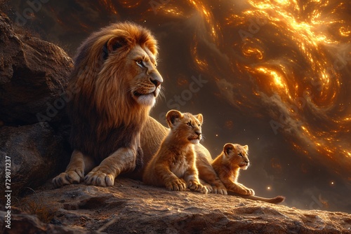 Lion Family Photo Shoot A Candid Moment with the King 