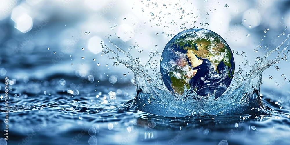 earth globe in water earth globe in water