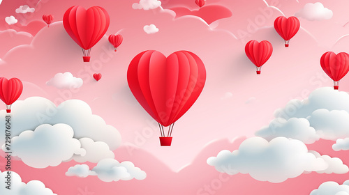 valentines background design happy valentine with air balloon heart shape flying