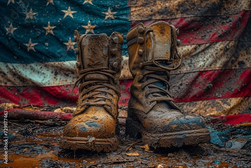 Dirt Boots on the Flag A Patriotic Tribute to the Monthly Events and Trends Generative AI