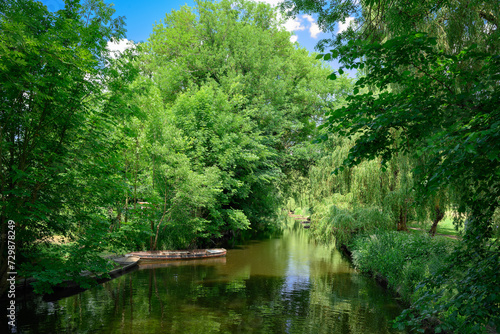 Im Dorf Blankensee   berquert der 66-Seen-Wanderweg den Fluss Nieplitz  Namensgeberin des Naturparks Nuthe-Nieplitz  Blick Richtung Norden 