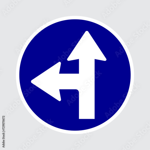 vector straight ahead or left turn primited Free Download vector straight ahead or left turn primited - GFXLoad