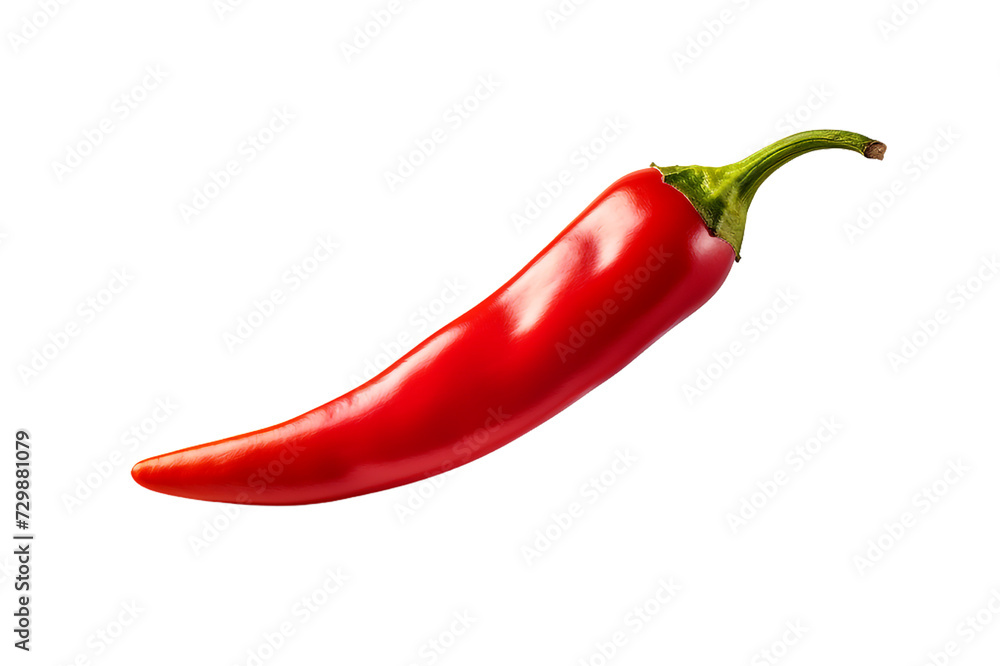 Chili red paper on white isolated background. Fresh Mexico hot cayenne spicy. Top view red hot chili pepper isolated  two red hot glossy chili peppers isolated on transparent background Generative Ai