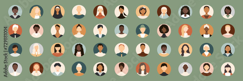 Icons of different people. Modern design.