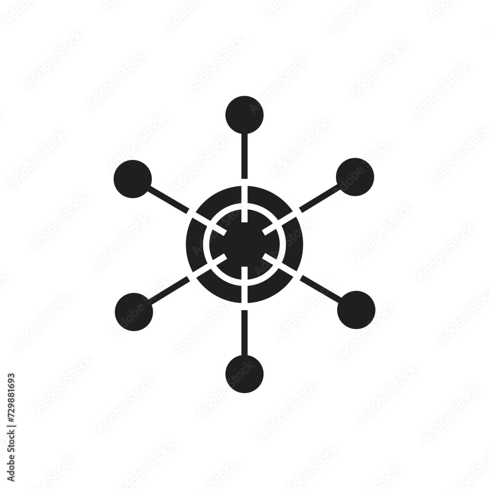 Hub and spoke icon design, isolated on white background, vector illustration Hub and spoke icon design, isolated on white background, vector illustration