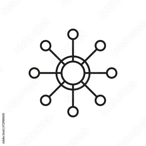 Hub and spoke icon design, isolated on white background, vector illustration