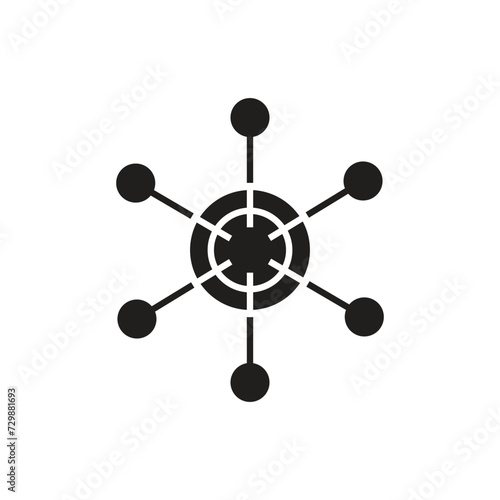 Hub and spoke icon design, isolated on white background, vector illustration