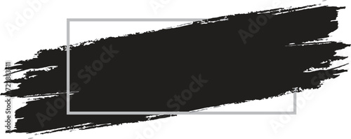 Black set paint, ink brush, brush strokes, brushes, lines, frames, box, grungy. Grungy brushes collection. Brush stroke paint boxes on white background 
