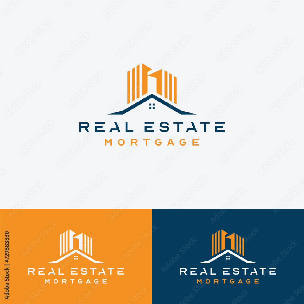 collection of building architecture sets, real estate logo design line art style Real Estate Logo. - obrazy, fototapety, plakaty 