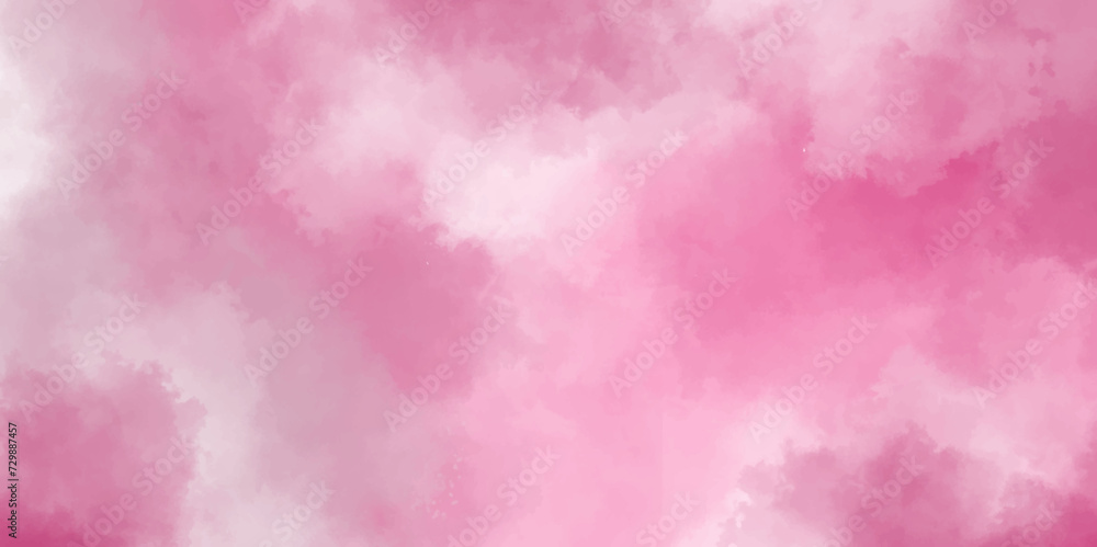 Pink sky with white clouds and blurred pattern background. Beautiful abstract color pink texture background on white surface cloud sky on art graphic background. Modern social media post background .