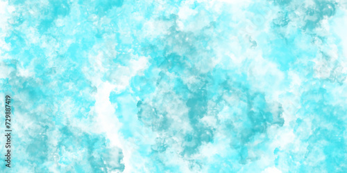 Abstract blue sky Watercolor background, Illustration, texture for design.Background with clouds on blue sky. Beautiful cloudscape with natural white tiny clouds,shiny and bright colorful background