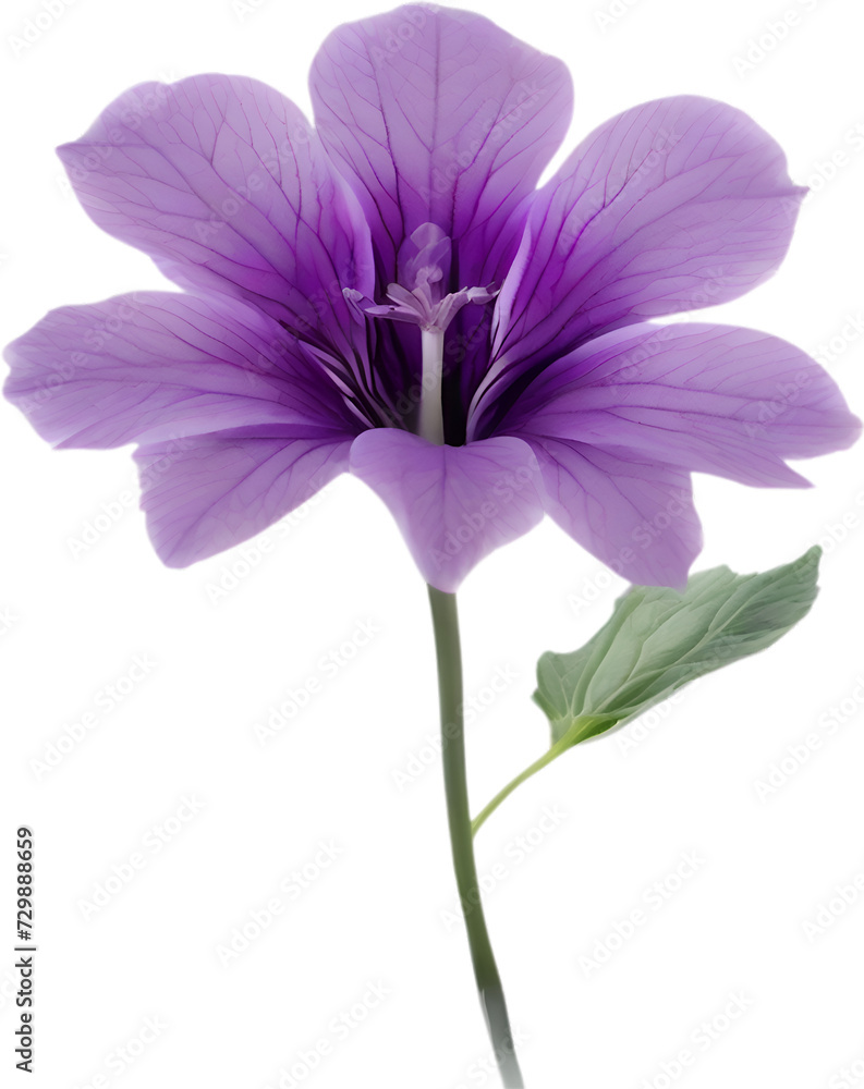Fototapeta premium Violet flower. Close-up glowing translucent violet color flower.