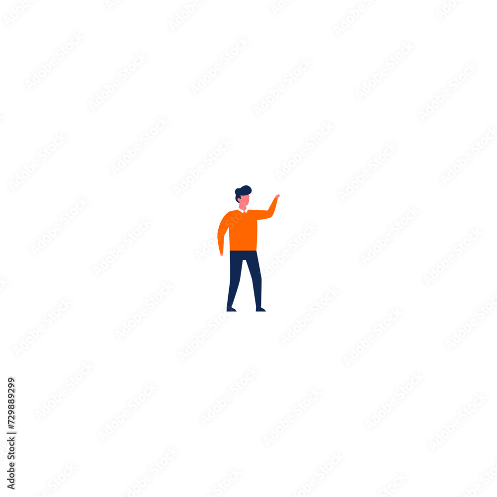 pose of person in orange shirt activity person