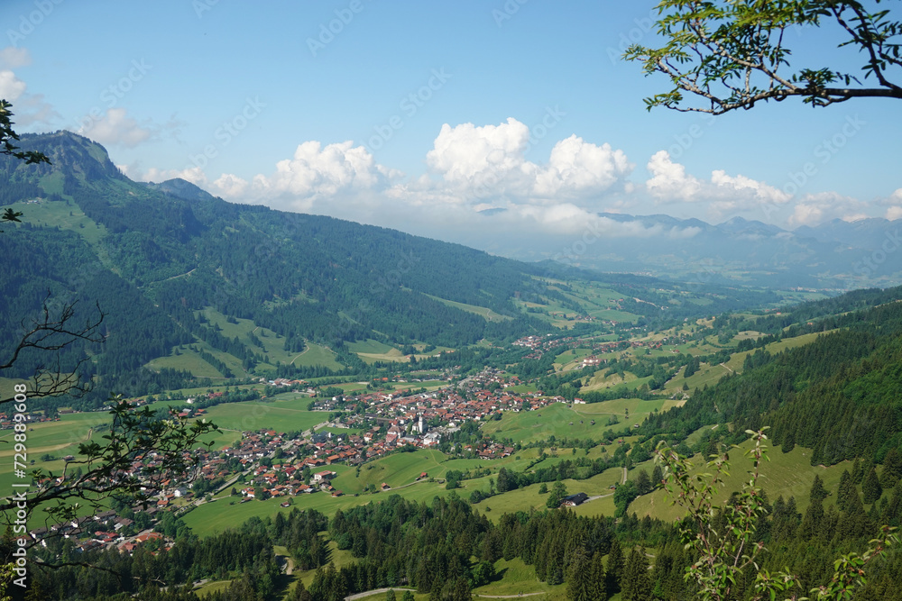 A panorama of Bad Hindelang, Bavaria, Germany	