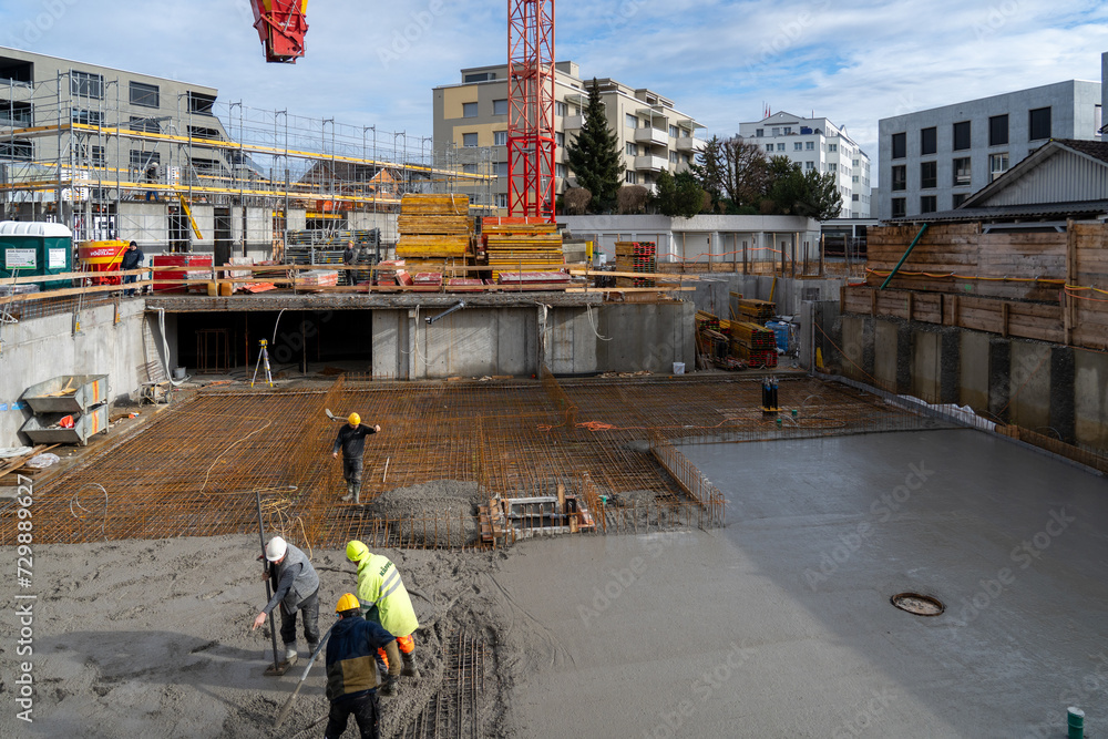 Naklejka premium construction site with cranes