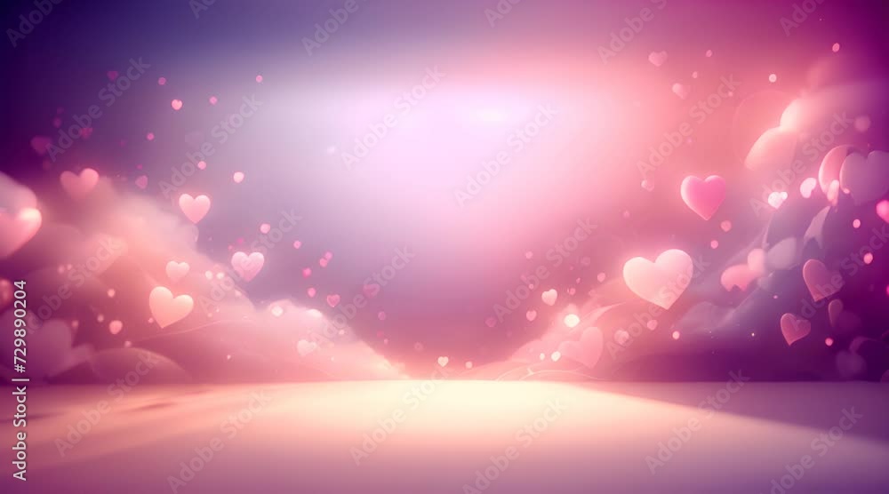 A soft, glowing hearts background in pastel shades of pink and light purple - Generative AI A soft, glowing hearts background in pastel shades of pink and light purple - Generative AI
