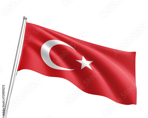 turk bayragi vector. turkish flag vector. transparent background. high resolution.
