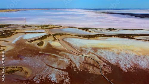 Wallpaper Mural A footage from drone with beautiful patterns Aerial view of Lake Tyrrell, is a shallow, salt-crusted depression in the Mallee district of north-west Victoria, Australia. Torontodigital.ca