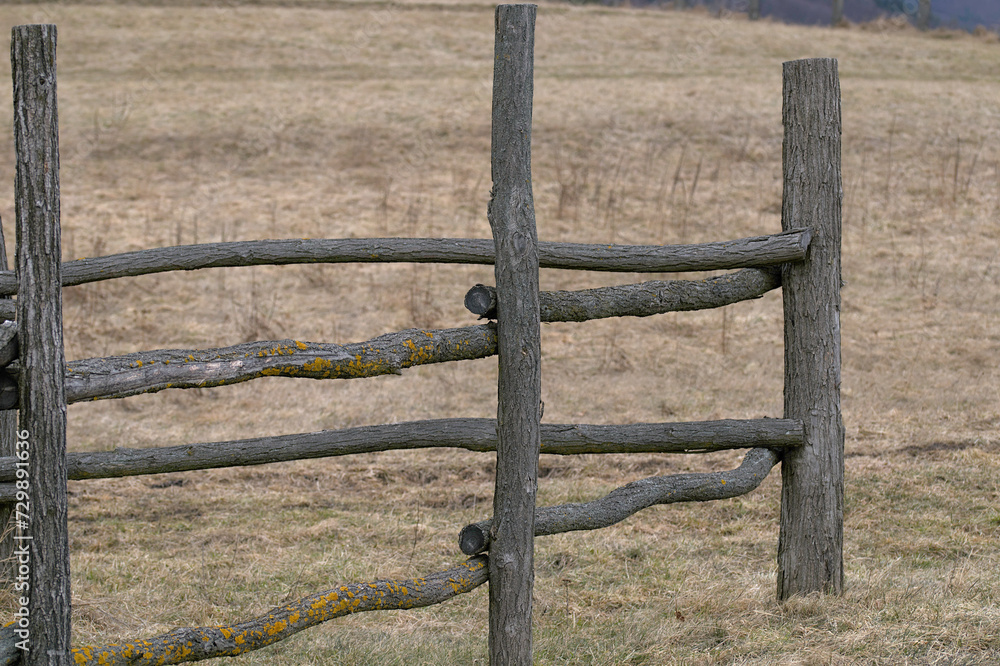 rustic wooden fence on the farm rustic wooden fence on the farm