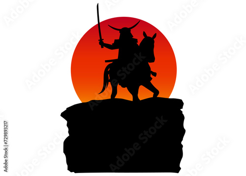 戦国武将のシルエット