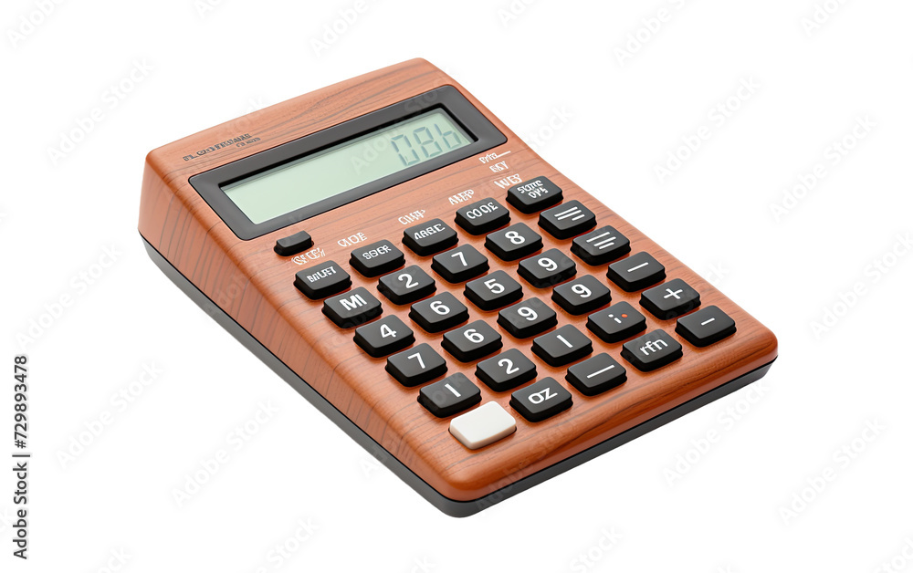 Classic pocket calculator on a White or Clear Surface PNG Transparent Background. Classic pocket calculator on a White or Clear Surface PNG Transparent Background.