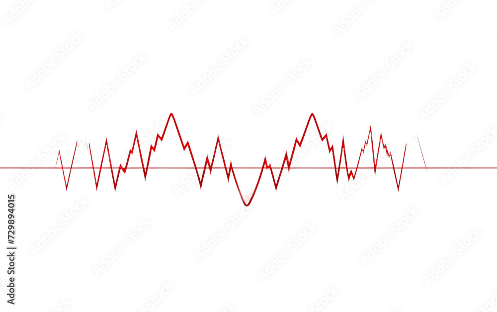 Electrocardiogram ECG or EKG waves graph on a White or Clear Surface PNG Transparent Background.