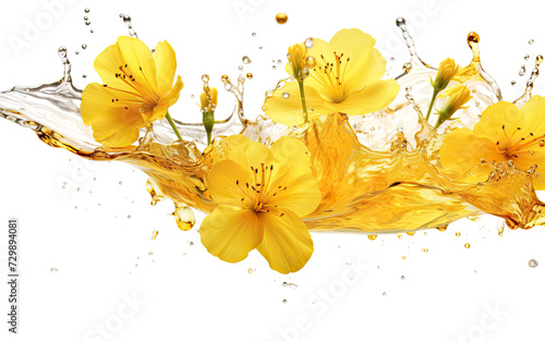 Evening Primrose Oil Splash on a White or Clear Surface PNG Transparent Background. photo