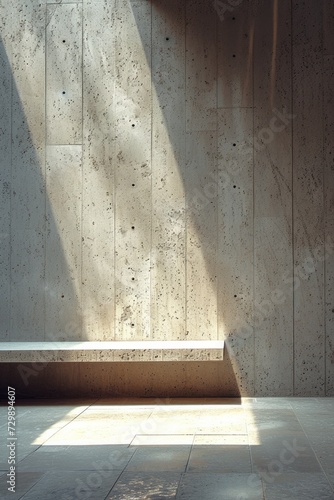 A clean, unadorned concrete wall bathed in soft, diffused natural light.