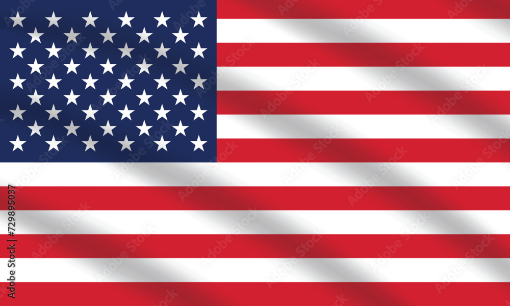 Flat Illustration of the United States flag. United States national flag design. United States wave flag.
Flat Illustration of the United States flag. United States national flag design. United States wave flag.