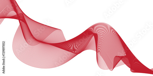 Abstract colorful wave element for design. Digital frequency track equalizer. red ribbon on white background. Creative line art. Design elements created using the Blend Tool.