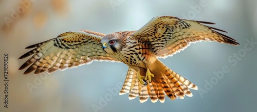 The kestrel symbolizes skillful hunting and elegance in flight.