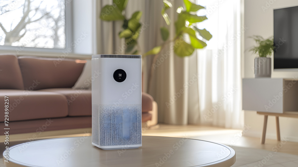 Fototapeta premium Smart home air purifier Showcased in a living room setting
