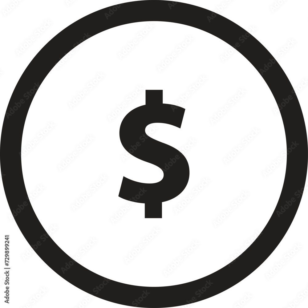 Doller, $ icon logo with circle vector. Doller, $ icon logo with circle vector.