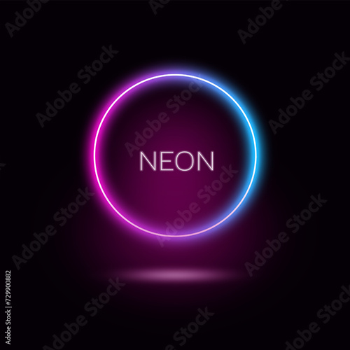 Vector infographic Neon light design with label options, steps, or processes.