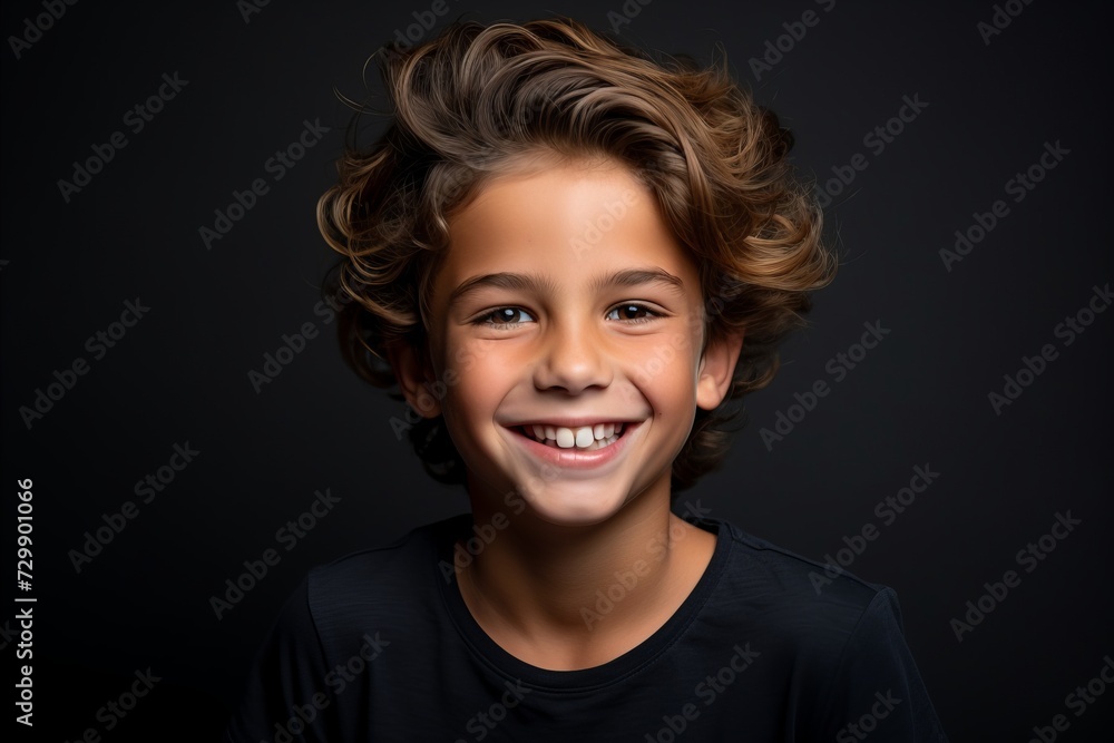Portrait of a smiling little boy, isolated over black background. Portrait of a smiling little boy, isolated over black background.
