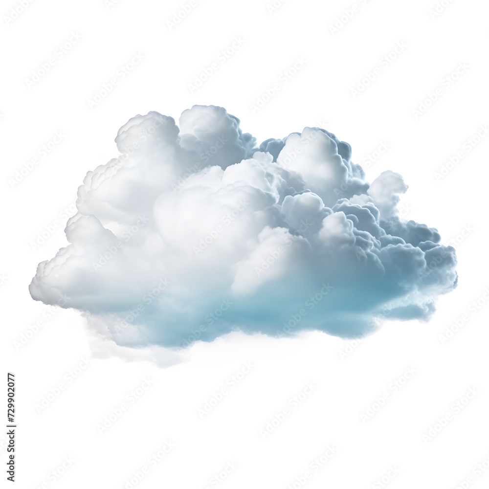 fluffy cloud on a white background, white beautiful cloud